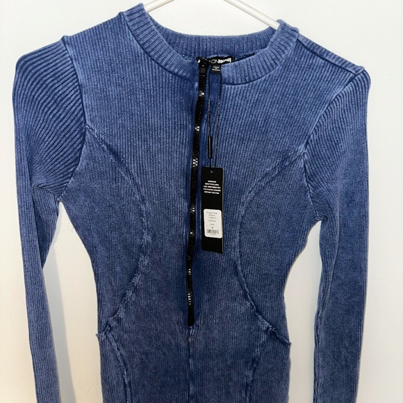 Fashion Nova Perfect Vibe Ribbed Jumpsuit - Blue - Picture 3 of 7